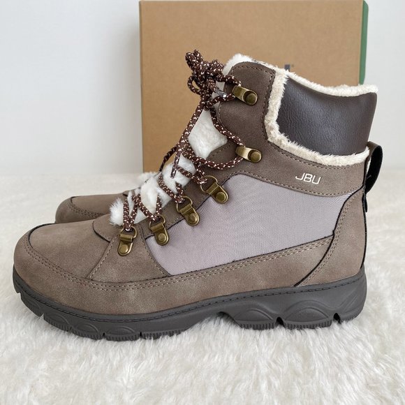 JBU Women's Alexa Water Resistant Winter Boots, Faux Fur Lining, Taupe, Size 9M - Picture 5 of 8